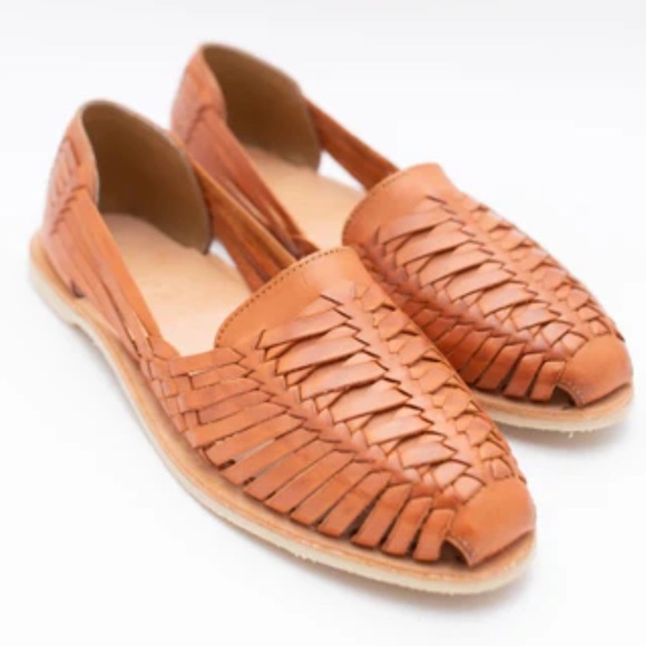 Stori Brand Traditional Mexican Hurache Sandals 7.5 Brown Leather Handmade NWT! - Picture 1 of 7